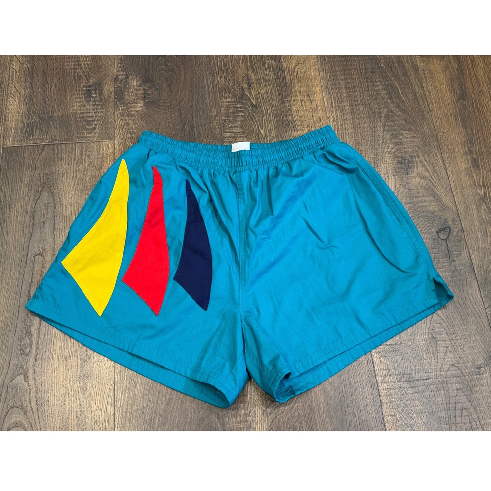 Athletic Works Swim Trunks Shorts Colorful Geometric Print Lined‎ Large